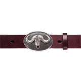 Buffalo Skull Belt Buckle in Silver