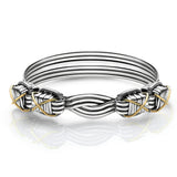 Elephant Hair Bangle Ladies - Gold Cross in Silver