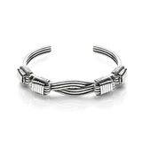 Elephant Hair Cuff Mens in Silver