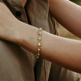 Elephant Hair Link Bracelet Ladies in 18ct Gold