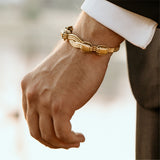 Elephant Hair Cuff Mens in 18ct Gold