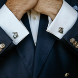 Rabbit Ruby Eyes Cufflinks in Silver