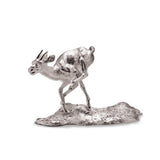 The Hunting Cheetah & Gazelle Sculptures in Sterling Silver