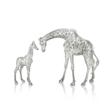 Giraffe Calf Nuzzling in Silver