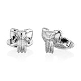 Elephant Head Tusker Cufflinks in Sterling Silver