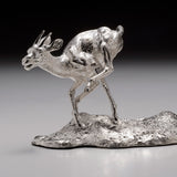 The Hunting Cheetah & Gazelle Sculptures in Sterling Silver