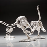 The Hunting Cheetah & Gazelle Sculptures in Sterling Silver