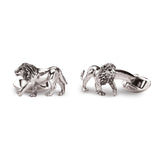 Walking Lion Cufflinks in Sterling Silver