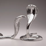 The Egyptian Cobra Pair Sculpture in Sterling Silver