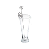 Octopus Swizzle Stick in Sterling Silver in a glass