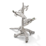 Hawksbill Sea Turtle Family Sculpture in Sterling Silver with Tsavorite Garnet Eyes