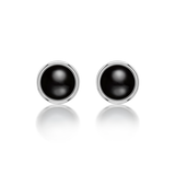 Nada Stud Earrings - Black Onyx in Silver by Patrick Mavros