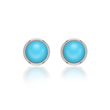 Nada Stud Earrings - Turquoise in Silver by Patrick Mavros