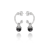 Nada Hoop Earrings - Black Onyx in Silver - Small by Patrick Mavros
