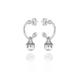 Nada Hoop Earrings - Silver Bead in Silver - Small by Patrick Mavros