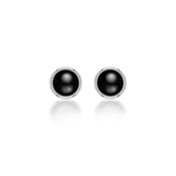 Nada Stud Earring - Black Onyx in Silver - Small by Patrick Mavros