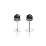 Nada Stud Earring - Black Onyx in Silver - Small by Patrick Mavros
