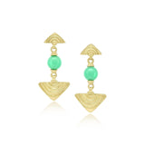 Vakadzi Dangle Earrings with Chrysoprase in 18ct Gold by Patrick Mavros