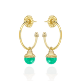 Nada Hoop Earrings - Chrysoprase in 18ct Gold by Patrick Mavros