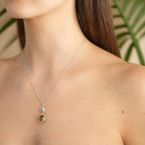 Ocean Tides Green Quartz Necklace in Silver by Patrick Mavros