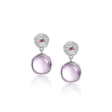 Ocean Tides Rose Quartz Earrings in Silver by Patrick Mavros