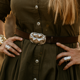 Croc Hornback Belt Buckle in Silver