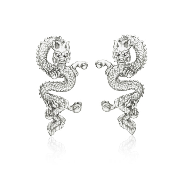 Dragon Earrings in Silver