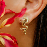 Dragon Zodiac Ruby Eyes Earrings in 18ct Gold