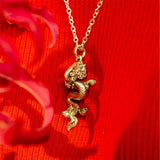 Dragon Zodiac Ruby Eyes Pendant in 18ct Gold