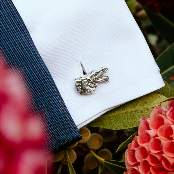 Dragon Cufflinks in Silver