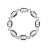 Elephant Hair Link Bracelet Mens in Silver