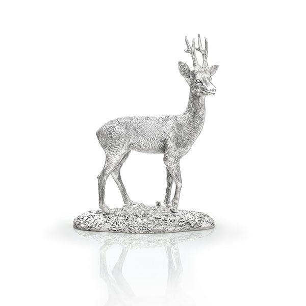 Roe Buck Sculpture in Silver - Medium