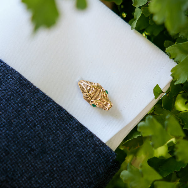 Snake Zodiac Cufflinks in 18ct Gold