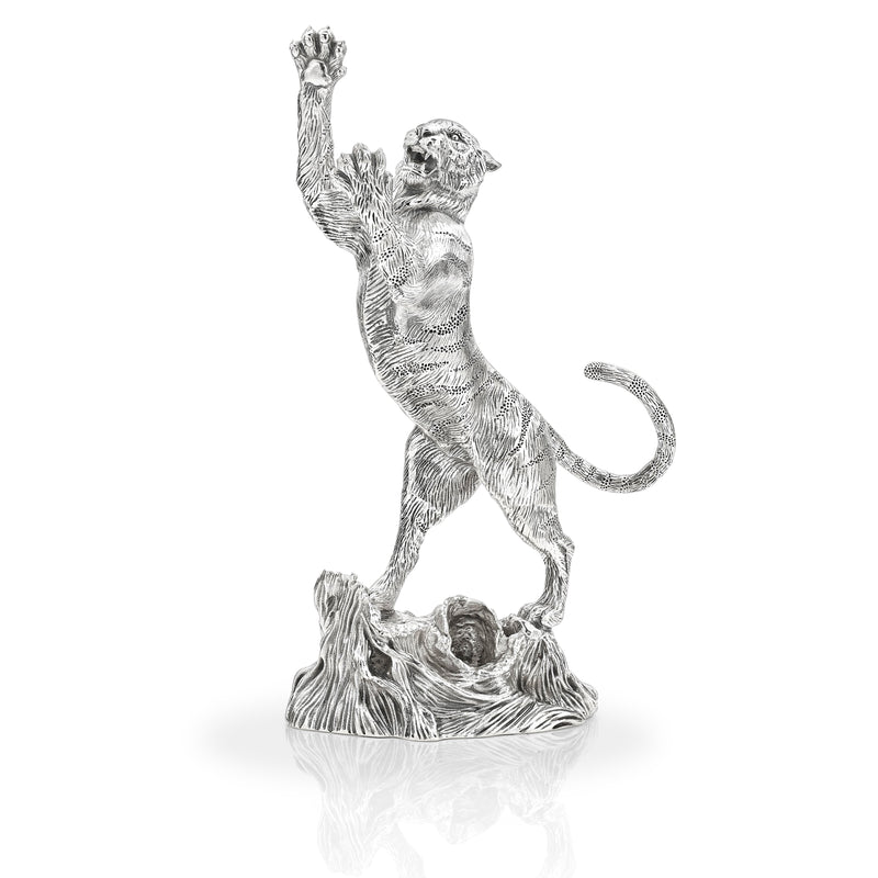 Tiger Sculpture in Silver - Medium