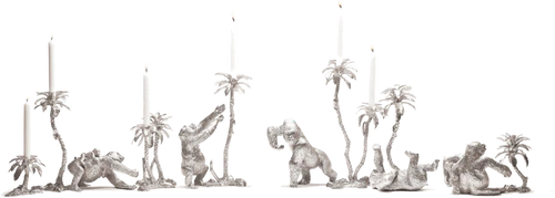The Gorilla Family and Palm Candelabra is conceived and created and becomes the largest and most impressive centrepiece we have made to this point.