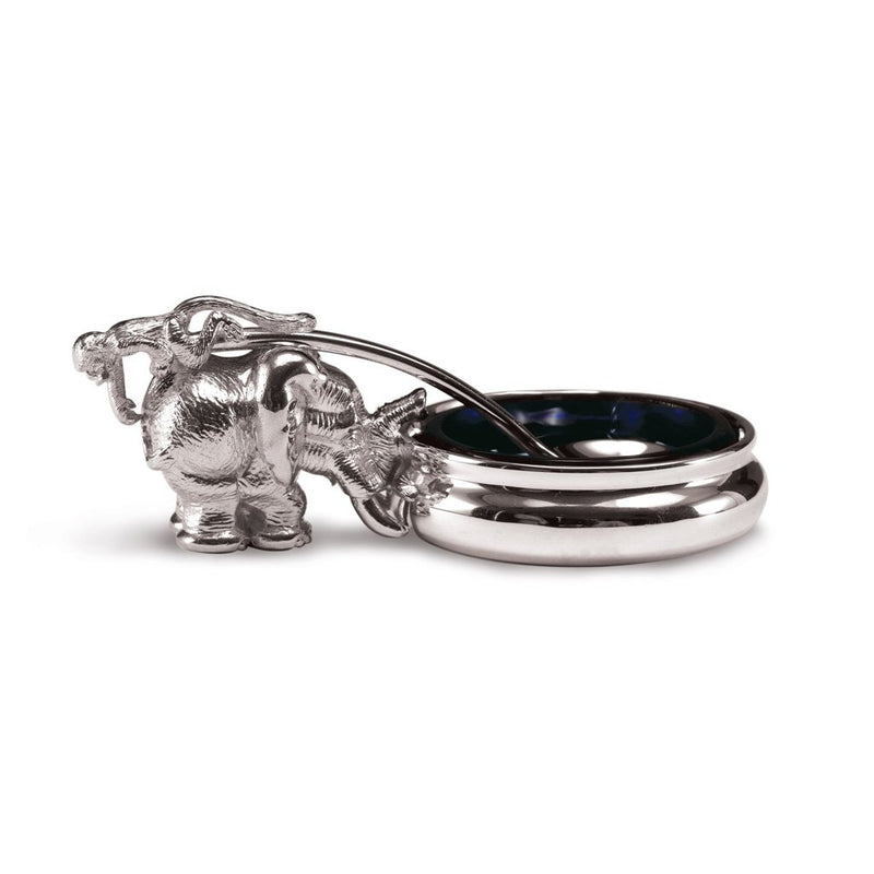 Elephant & Monkey Mustard Pot in Sterling Silver