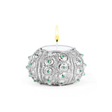 Sea Urchin Candle Holder in Chrysoprase and Sterling Silver