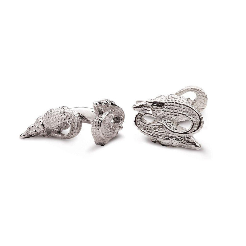 Crocodile Cufflinks in Sterling Silver