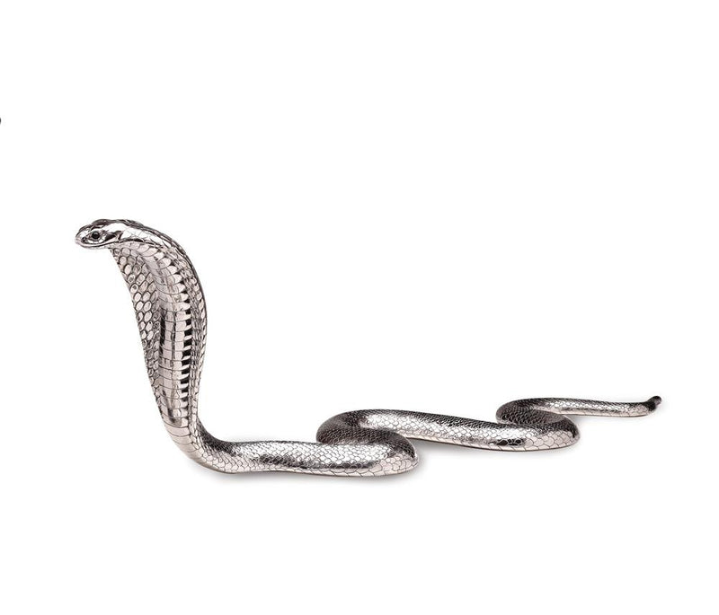 The Egyptian Cobra Pair Sculpture in Sterling Silver