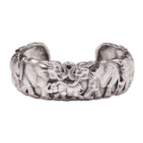 Elephant Cuff Bangle in Sterling Silver 