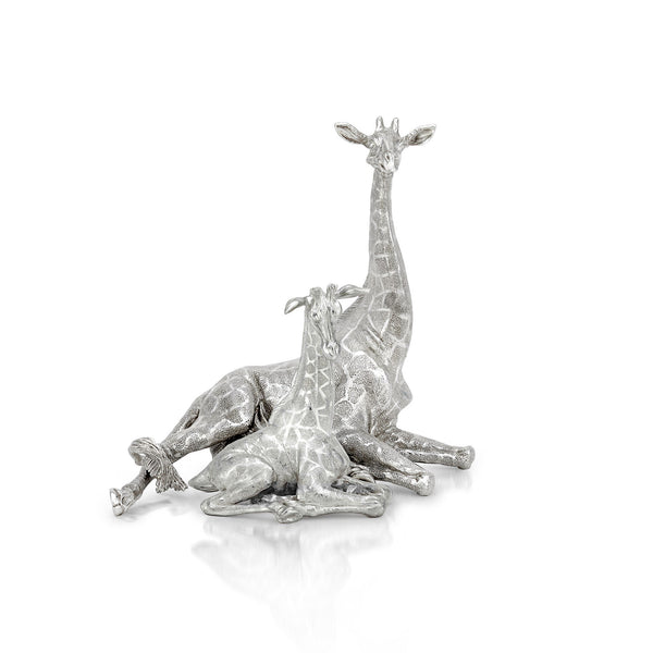 Giraffe Calf Sitting in Silver