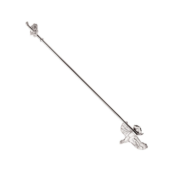 Flying Grouse Wings Spread Swizzle Stick in Sterling Silver