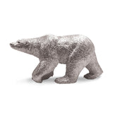 Polar Bear Walking Sculpture in Sterling Silver - Large