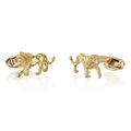 Walking Lion Cufflinks in 18ct Gold