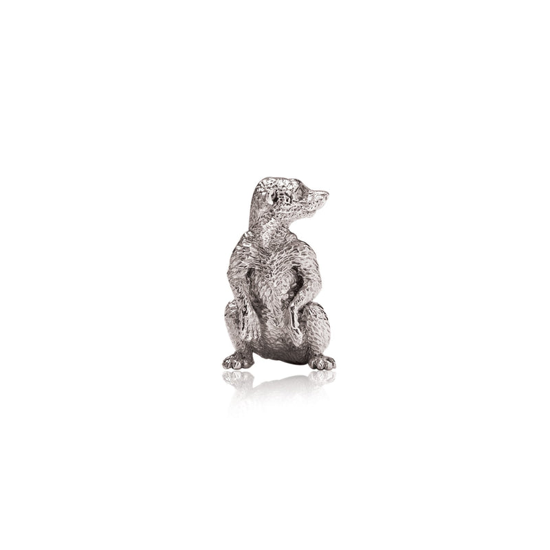 Meerkat Baby Sculpture in Sterling Silver - Medium