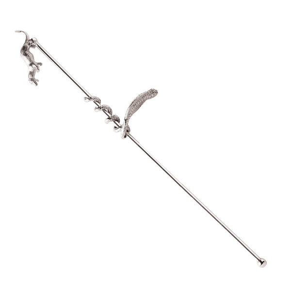 Mongoose & Cobra Swizzle Stick in Sterling Silver
