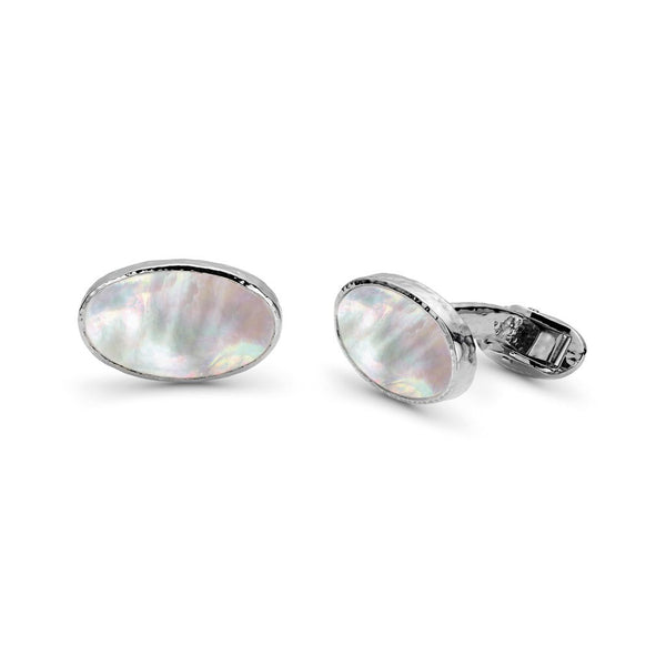 Mother of Pearl Cufflinks in Sterling Silver