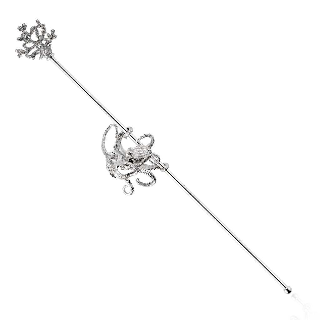 Octopus Swizzle Stick in Sterling Silver