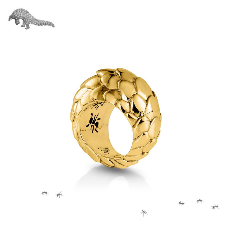 Pangolin Haka Ring in 18ct Gold