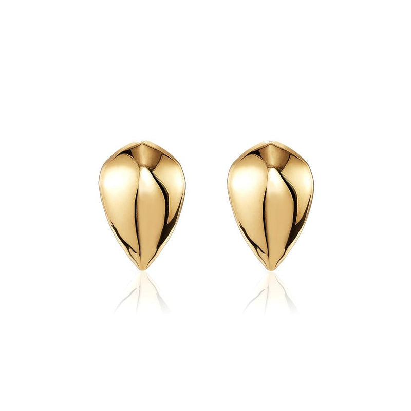 Pangolin Scale Stud Earrings in 18ct Gold